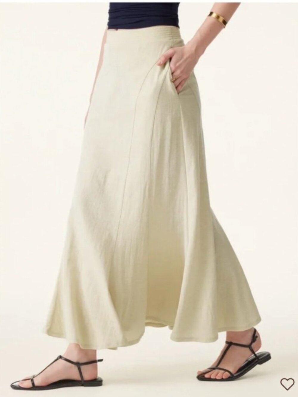 OGL Cream Maxi Skirt with Pockets